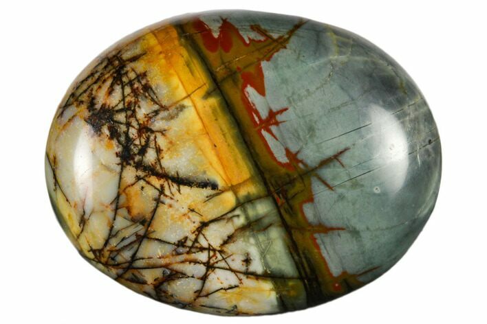1.7" Polished Cherry Creek Jasper Pocket Stone  - Photo 1